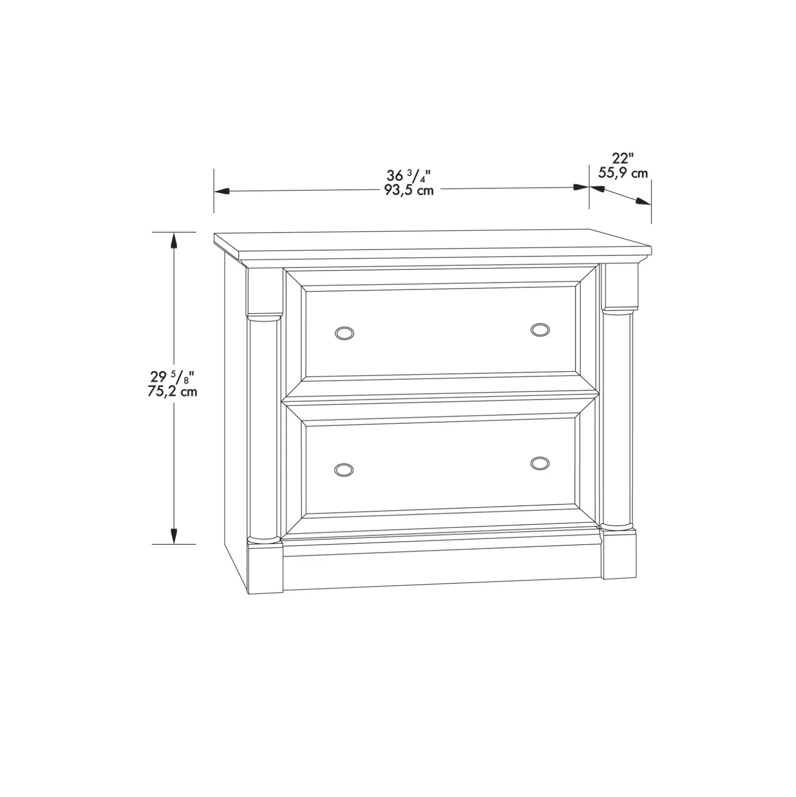 Palladia Two Drawer Lateral File Cabinet