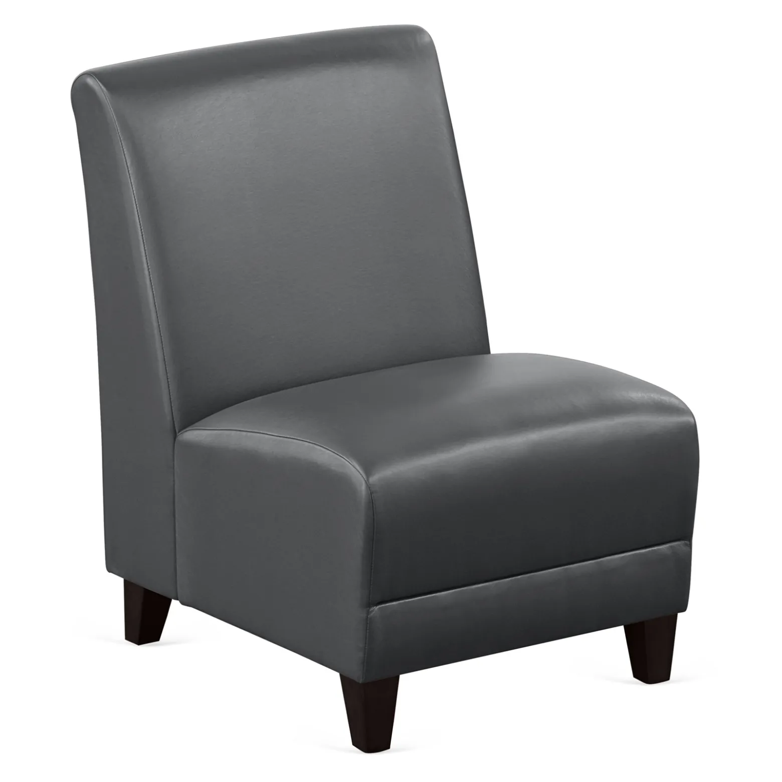 Parkside Armless Guest Chair in Faux Leather - 21"W
