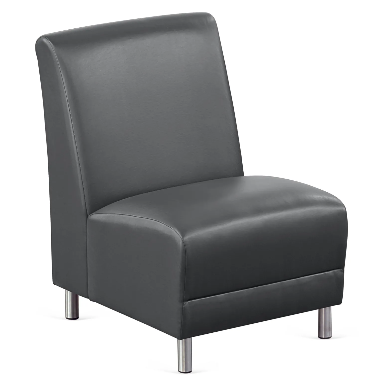 Parkside Armless Guest Chair in Faux Leather - 21"W