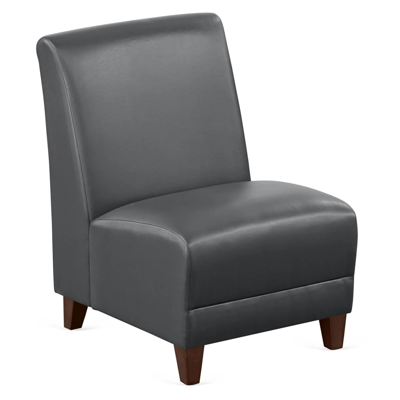 Parkside Armless Guest Chair in Faux Leather - 21"W