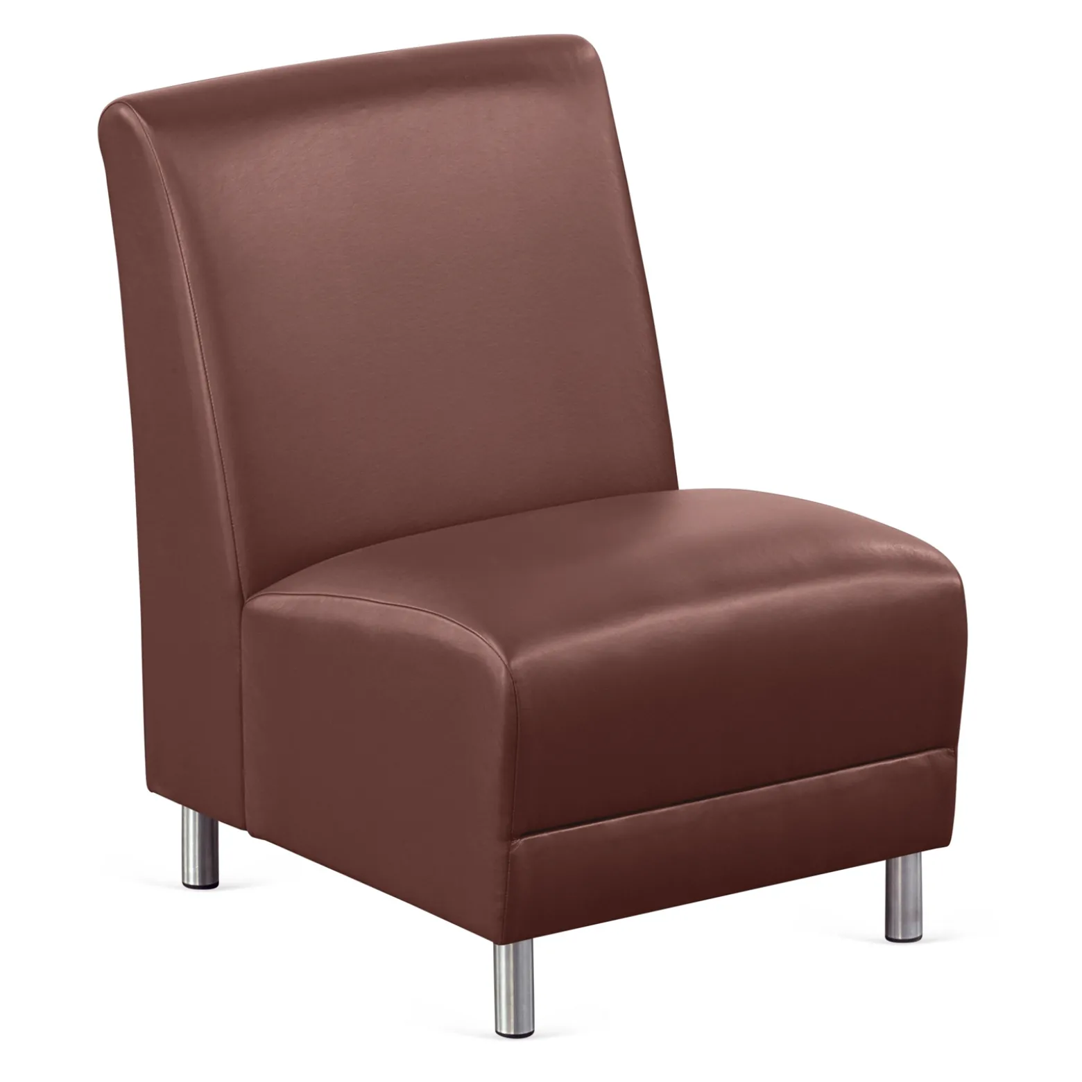 Parkside Armless Guest Chair in Faux Leather - 21"W
