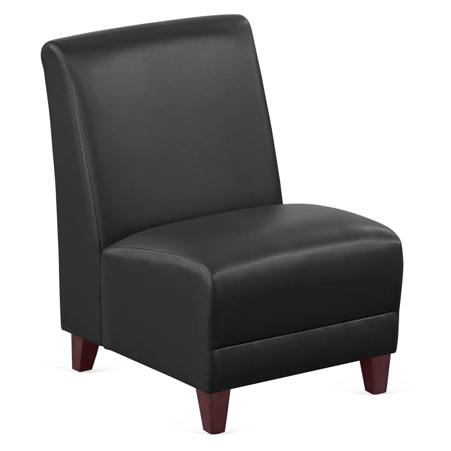 Parkside Armless Guest Chair in Faux Leather - 21"W