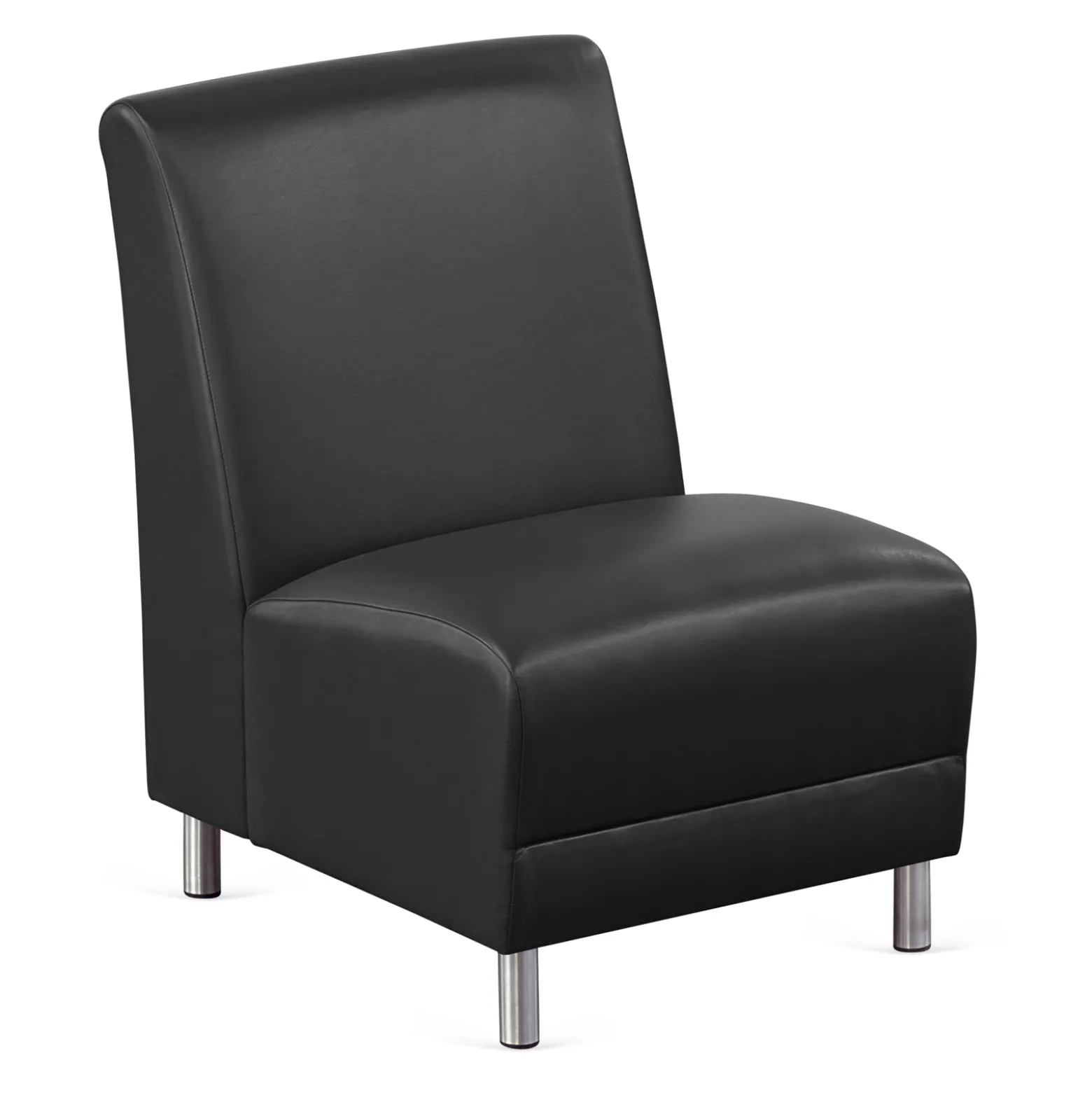 Parkside Armless Guest Chair in Faux Leather - 21"W