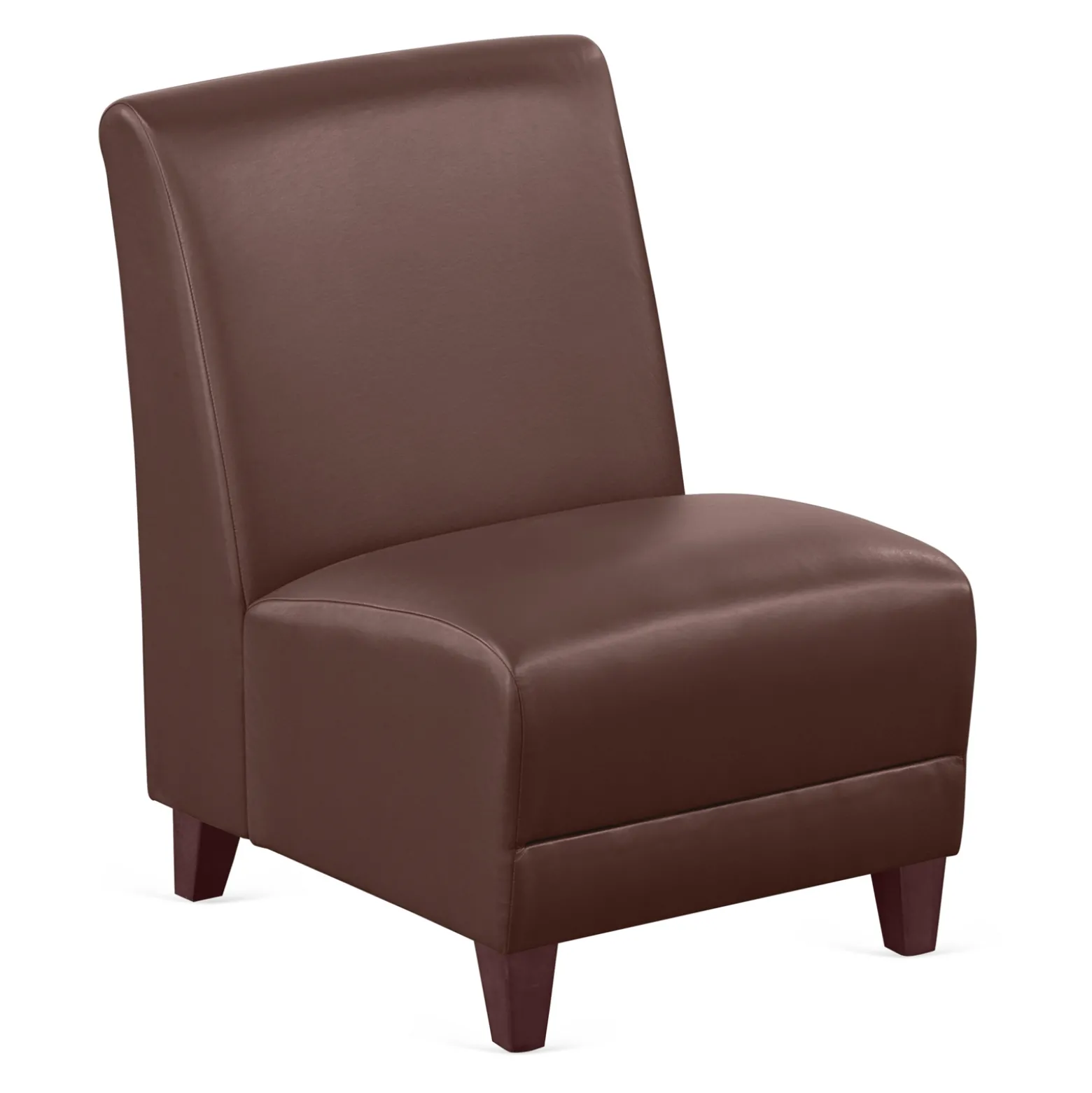 Parkside Armless Guest Chair in Faux Leather - 21"W