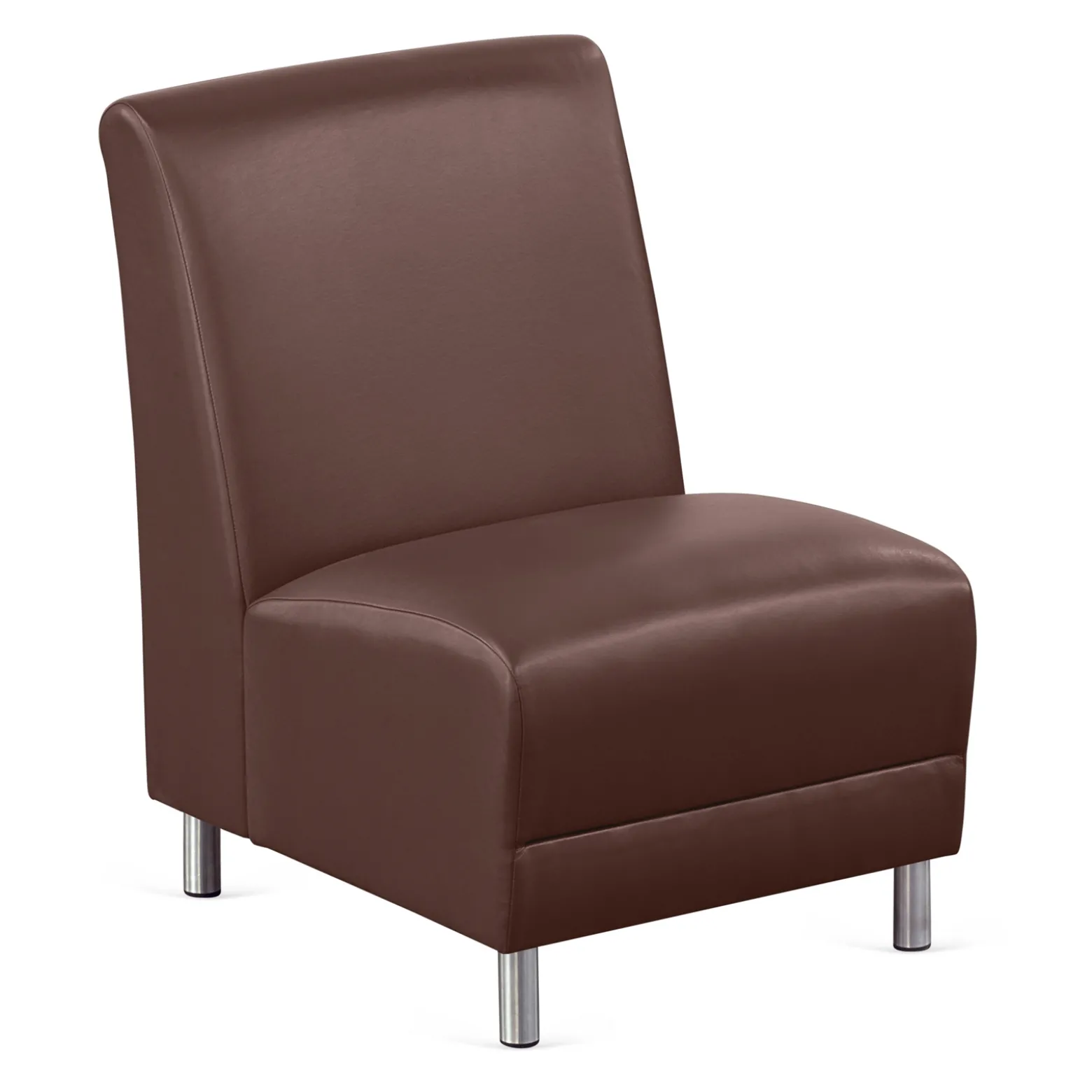 Parkside Armless Guest Chair in Faux Leather - 21"W