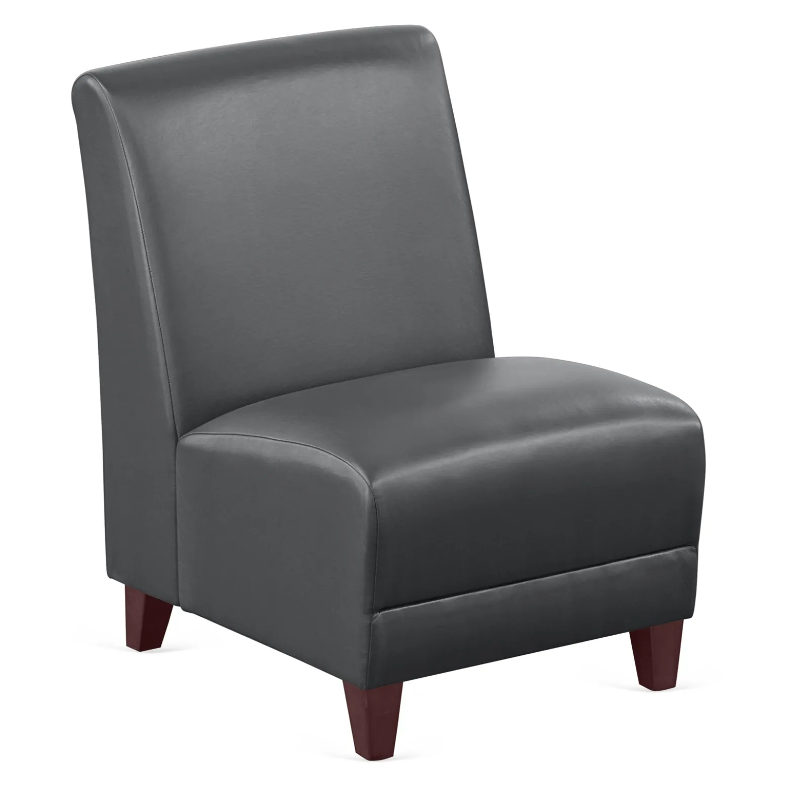Parkside Armless Guest Chair in Faux Leather - 21"W