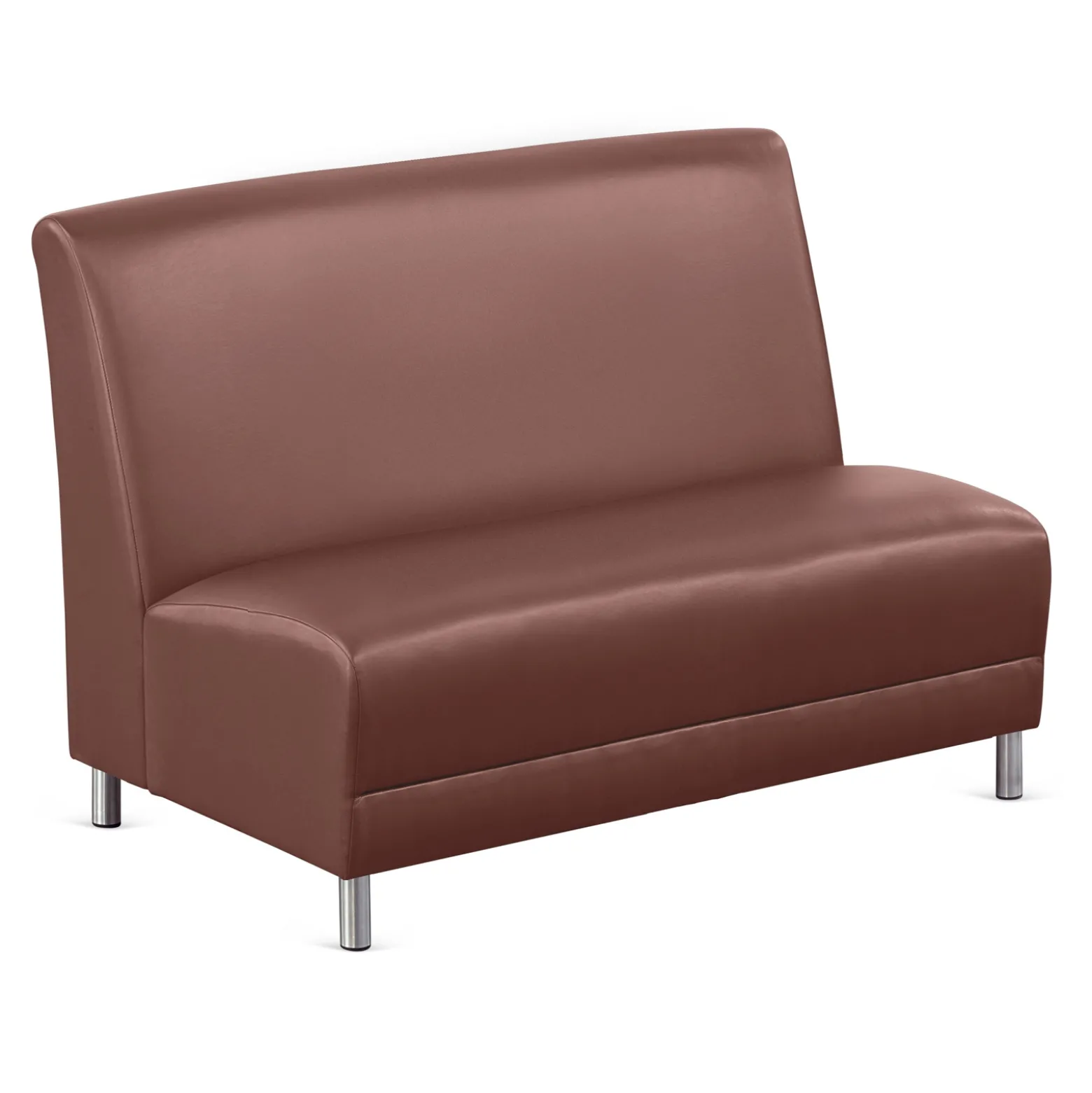 Parkside Armless Loveseat in Faux Leather - 44"W