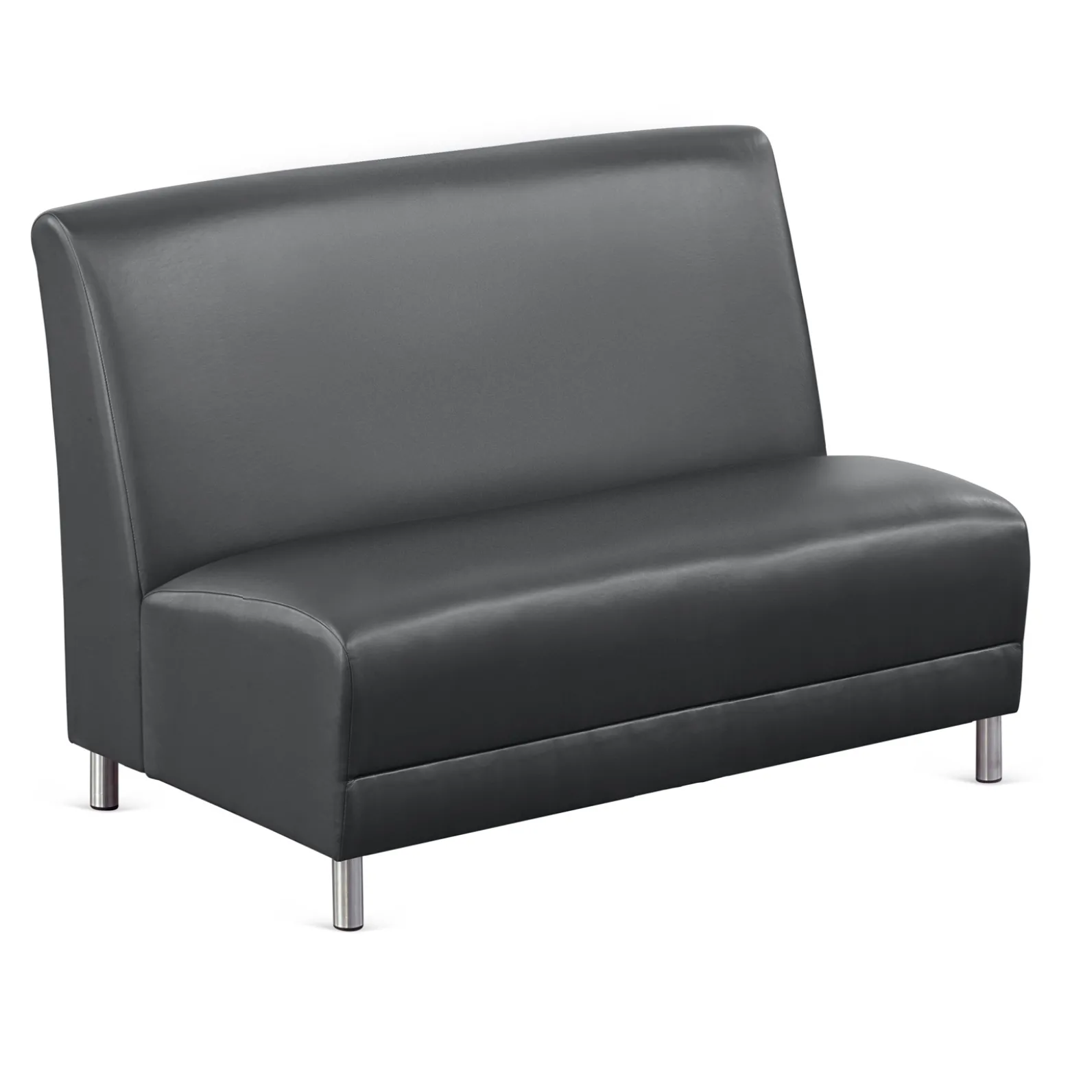 Parkside Armless Loveseat in Faux Leather - 44"W