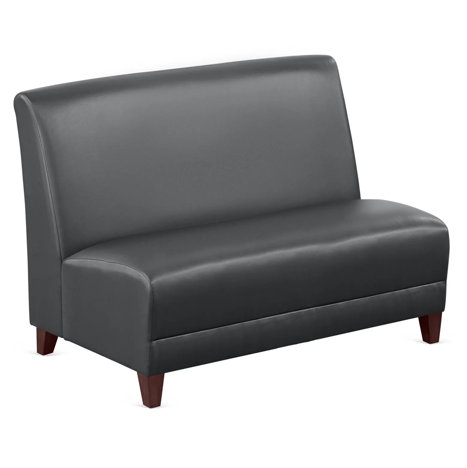 Parkside Armless Loveseat in Faux Leather - 44"W