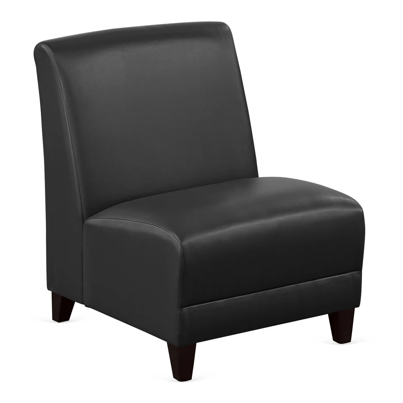 Parkside Armless Oversized Guest Chair in Faux Leather - 25"W