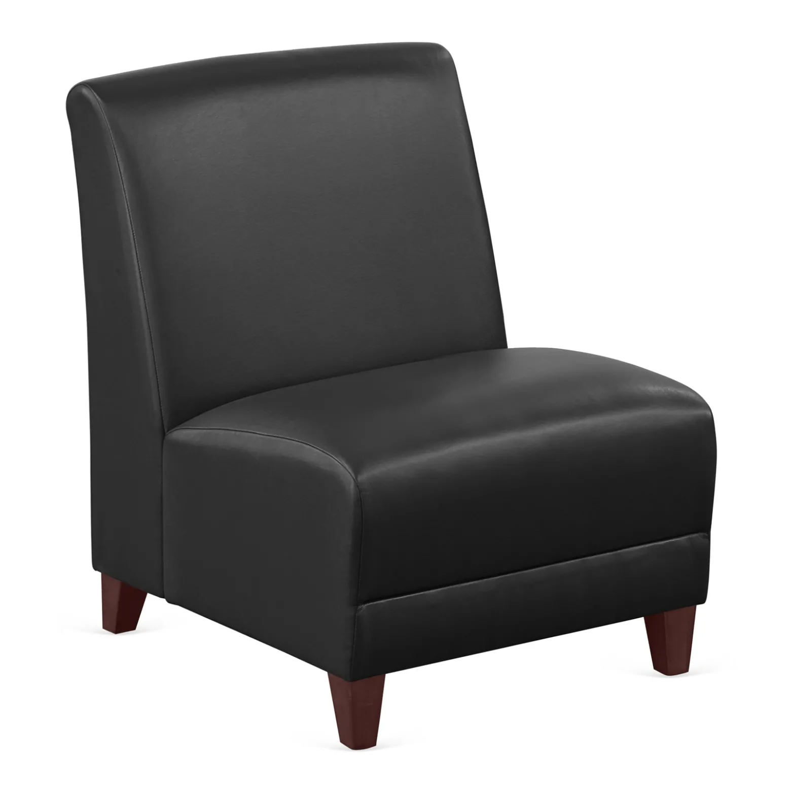 Parkside Armless Oversized Guest Chair in Faux Leather - 25"W