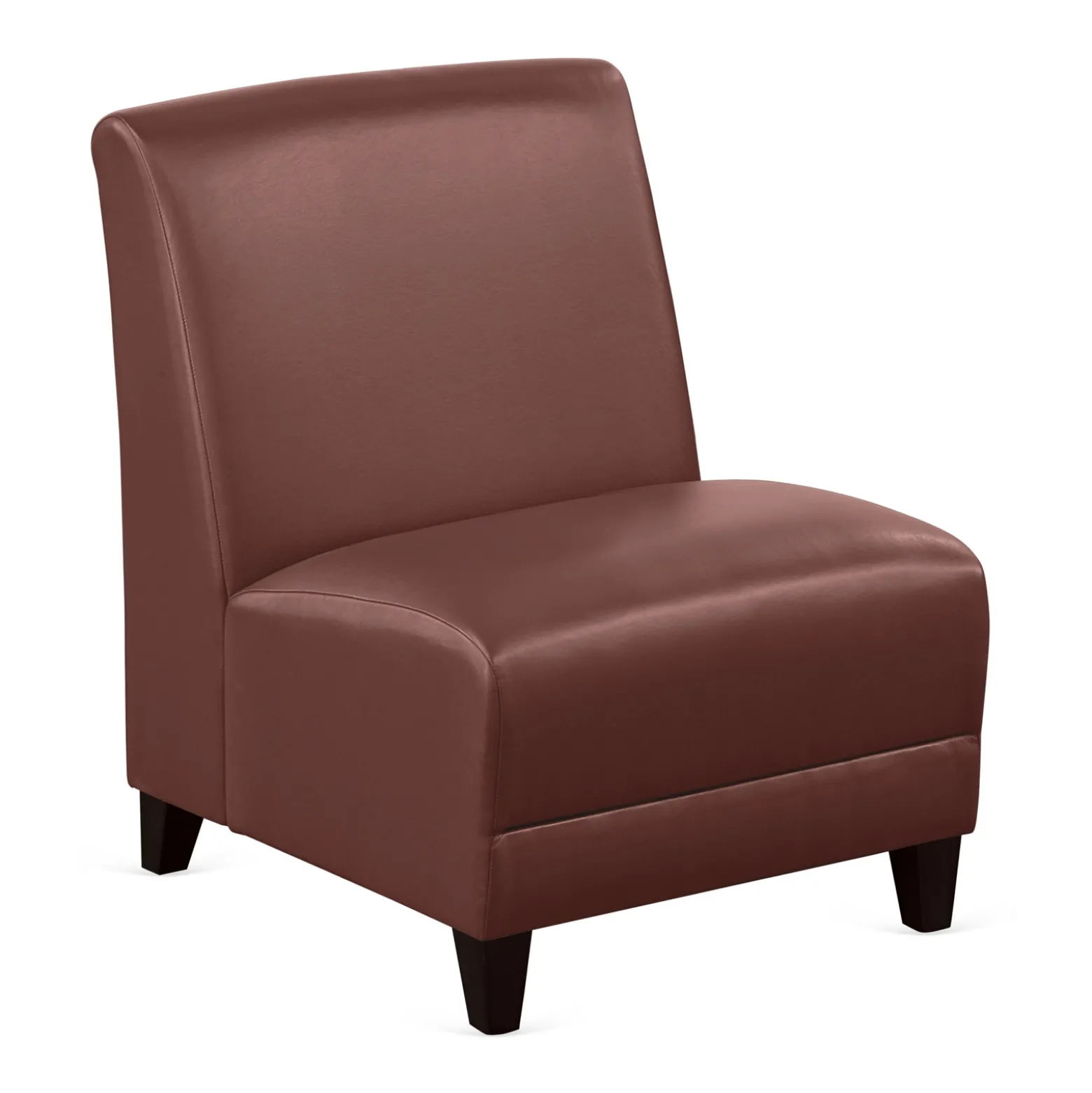 Parkside Armless Oversized Guest Chair in Faux Leather - 25"W
