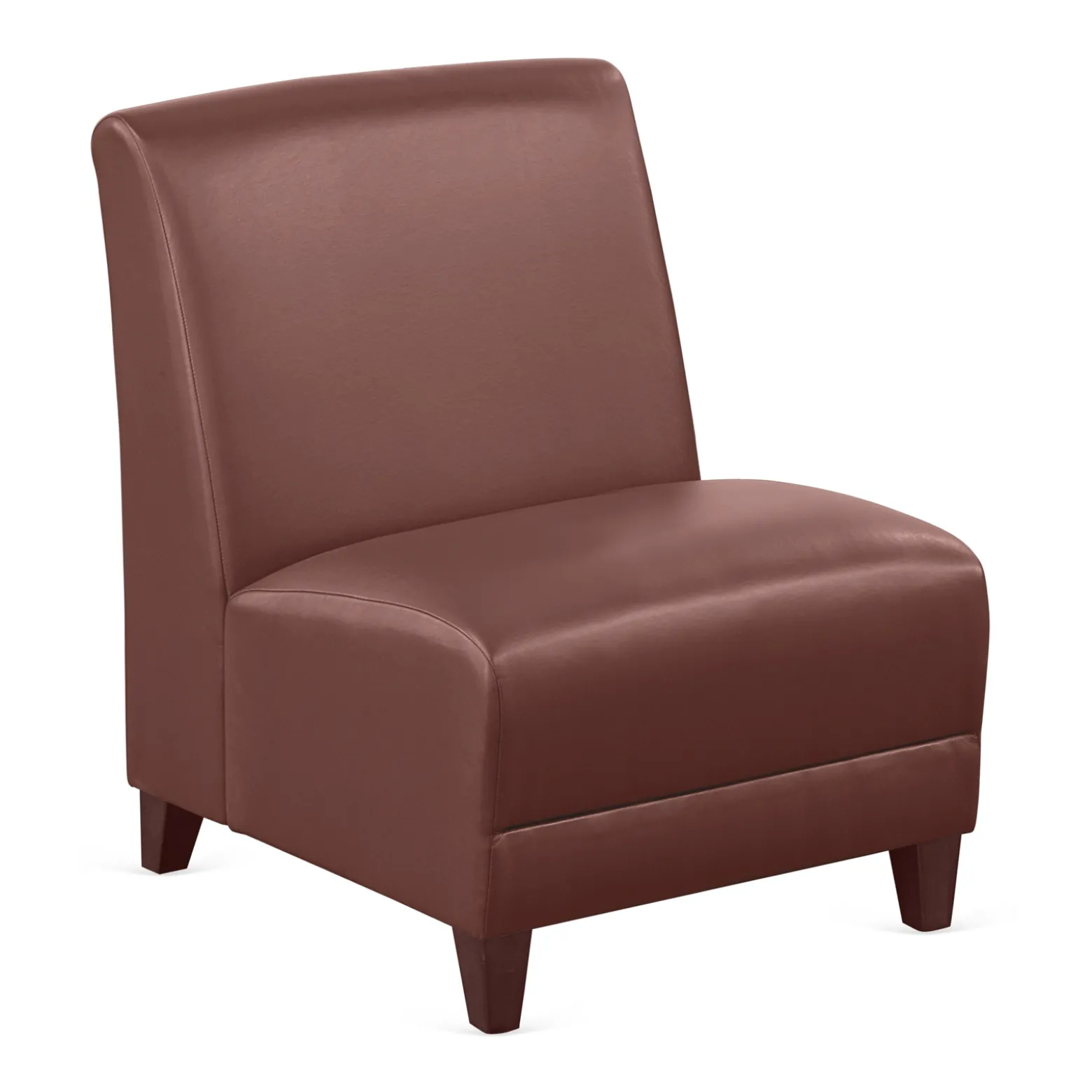 Parkside Armless Oversized Guest Chair in Faux Leather - 25"W