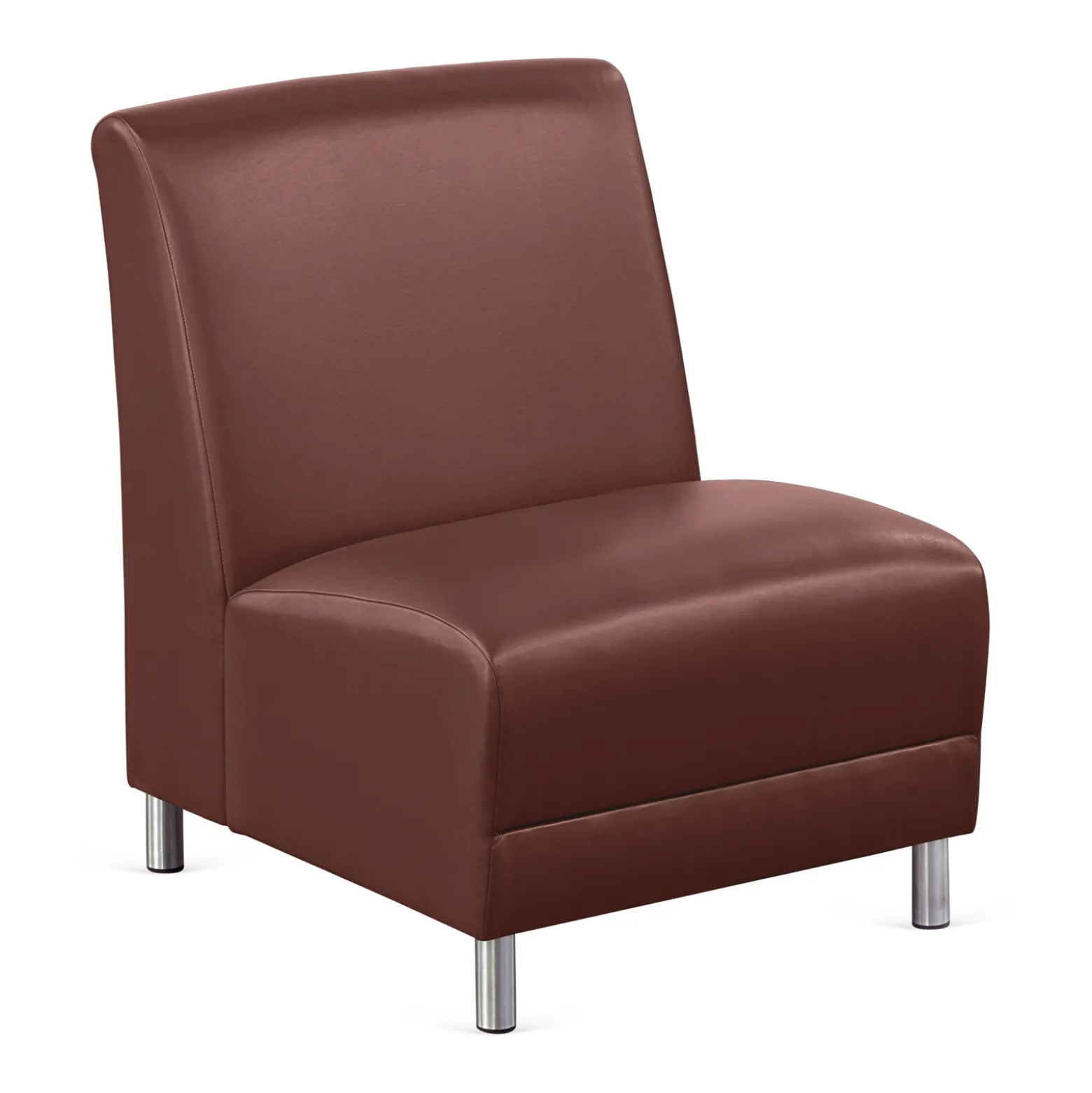Parkside Armless Oversized Guest Chair in Faux Leather - 25"W