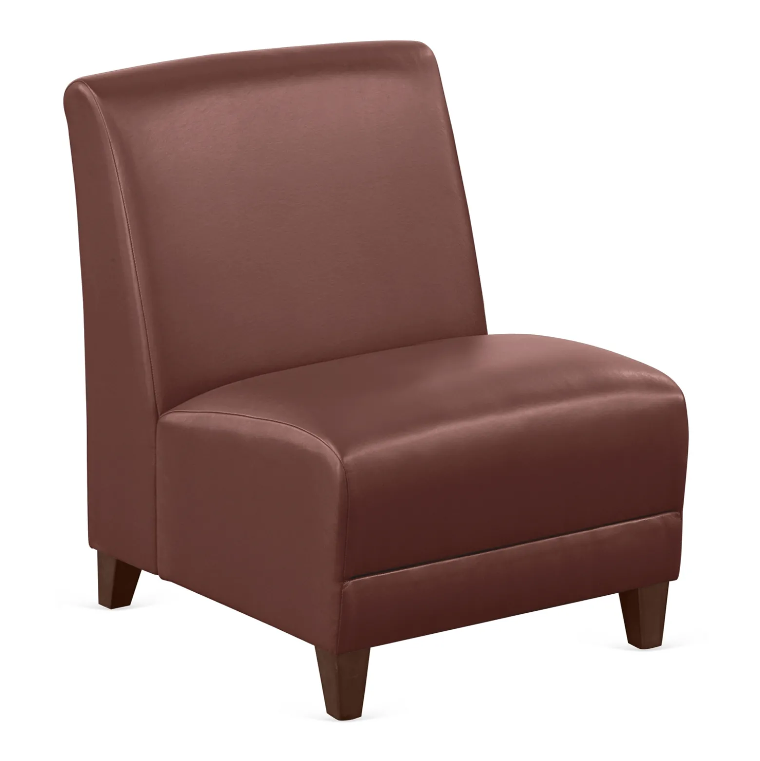Parkside Armless Oversized Guest Chair in Faux Leather - 25"W