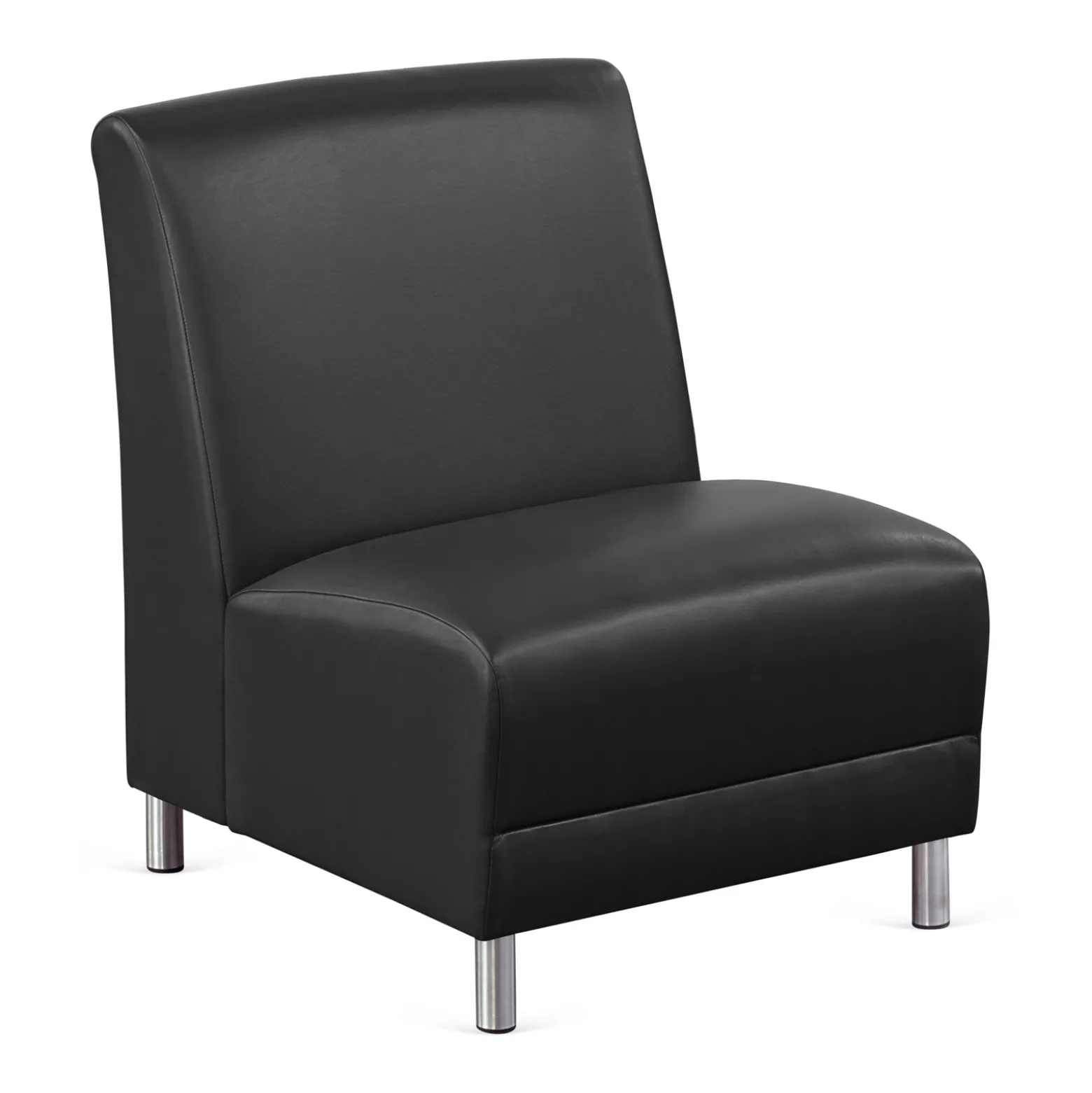 Parkside Armless Oversized Guest Chair in Faux Leather - 25"W