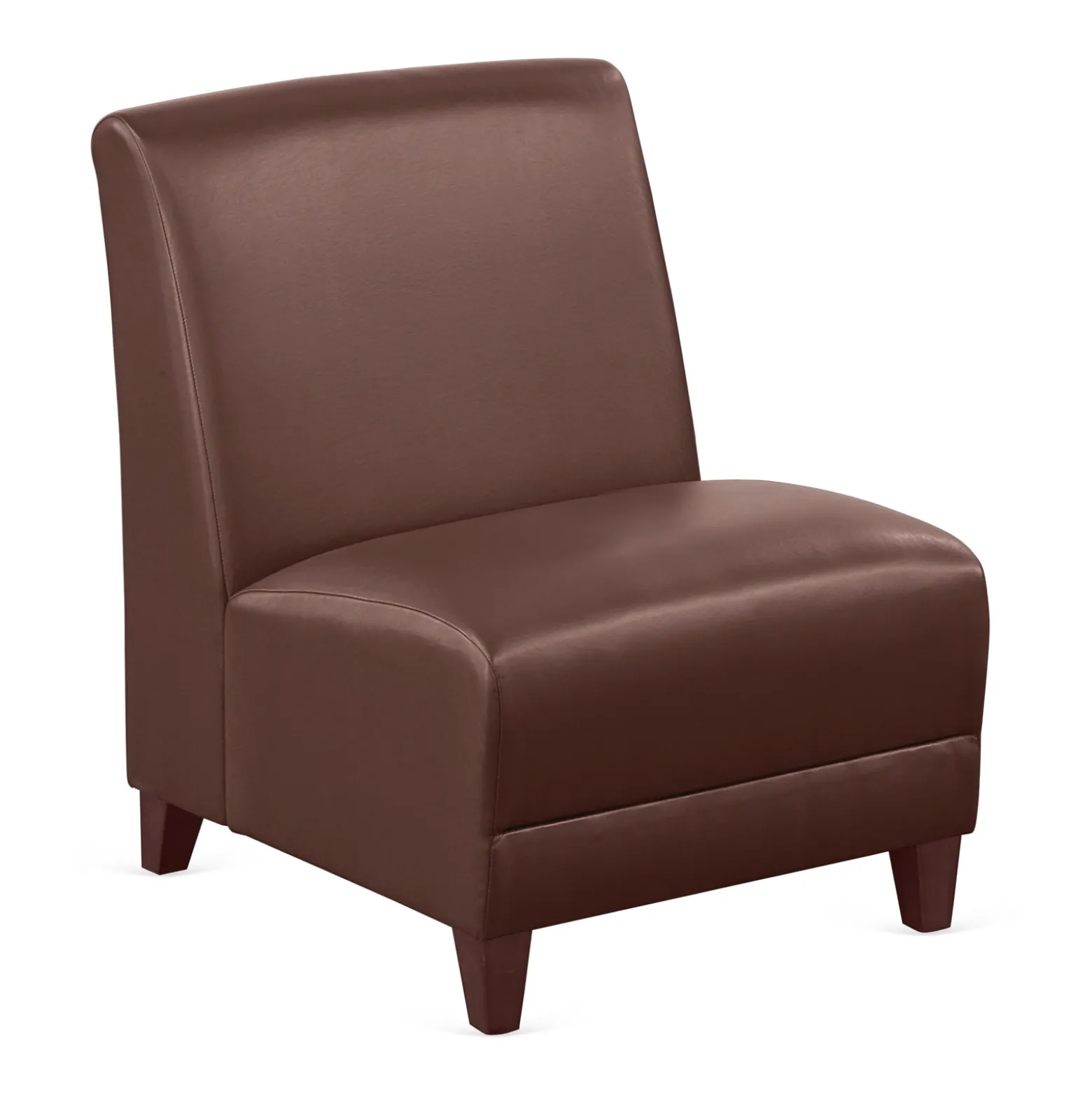 Parkside Armless Oversized Guest Chair in Faux Leather - 25"W