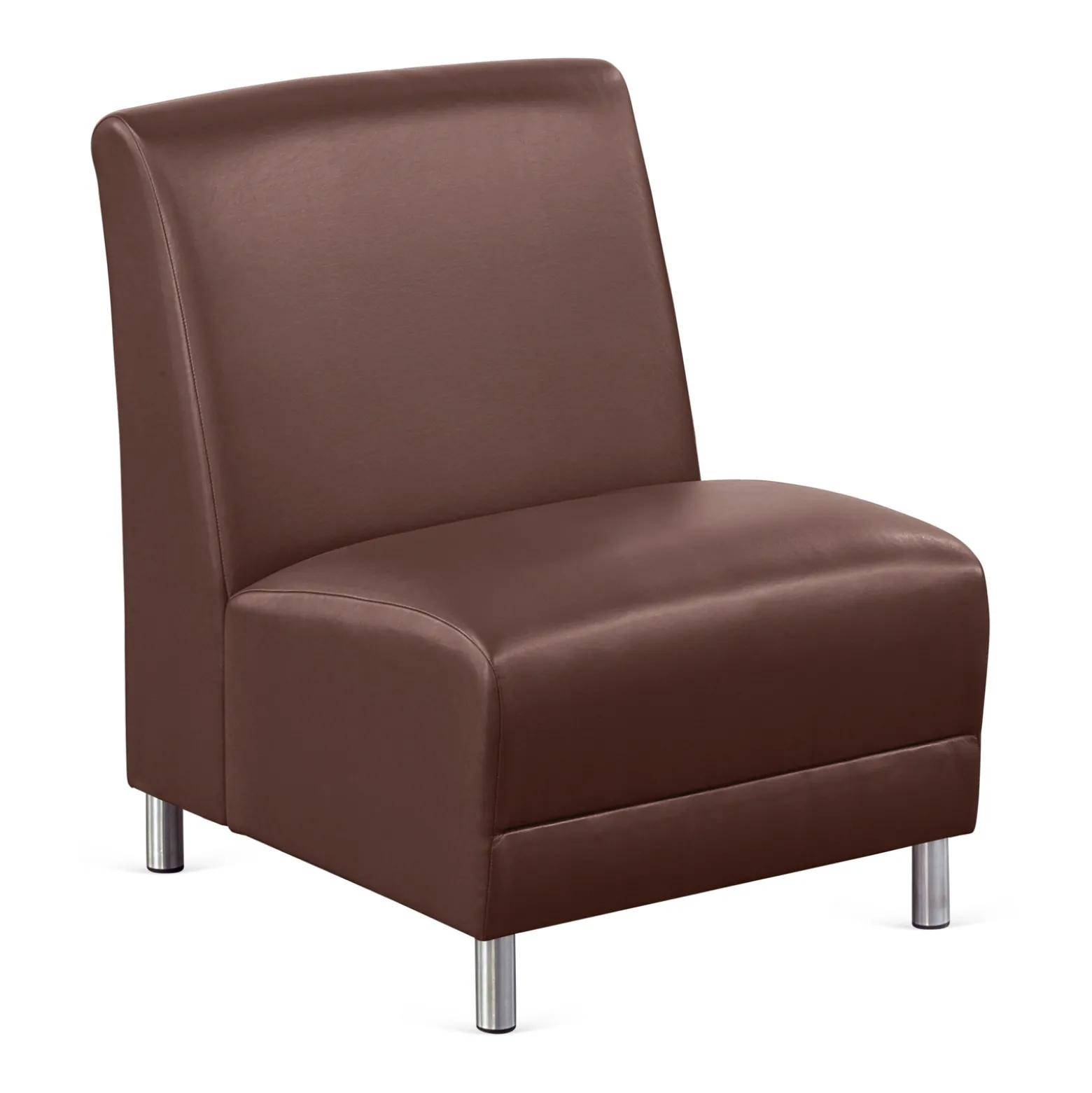 Parkside Armless Oversized Guest Chair in Faux Leather - 25"W