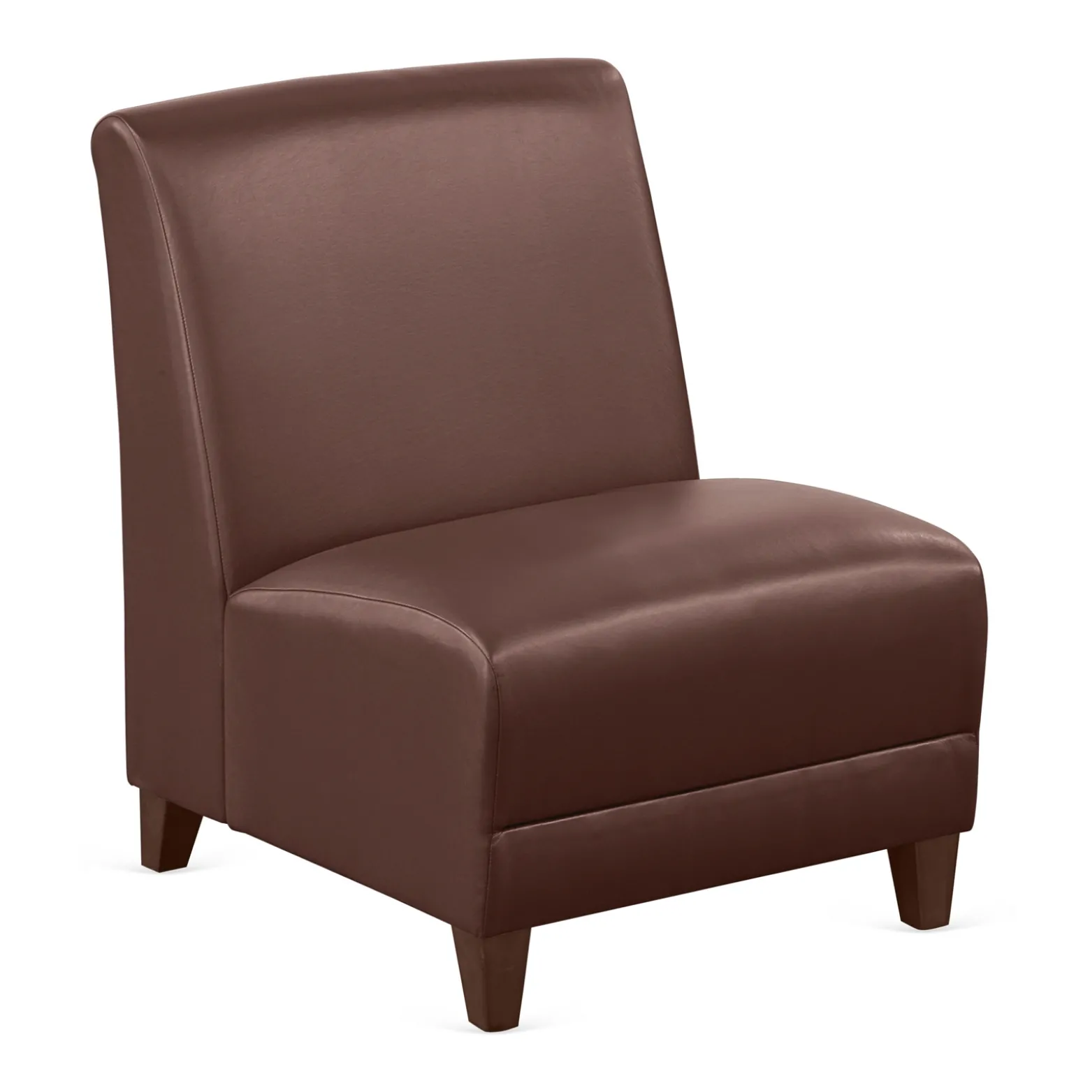 Parkside Armless Oversized Guest Chair in Faux Leather - 25"W