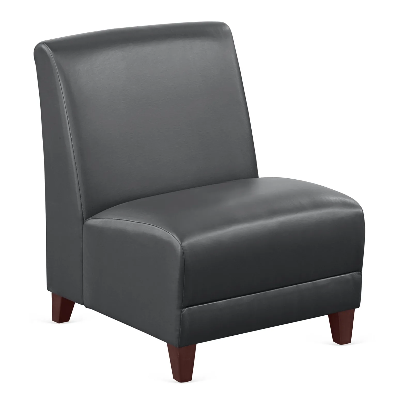 Parkside Armless Oversized Guest Chair in Faux Leather - 25"W