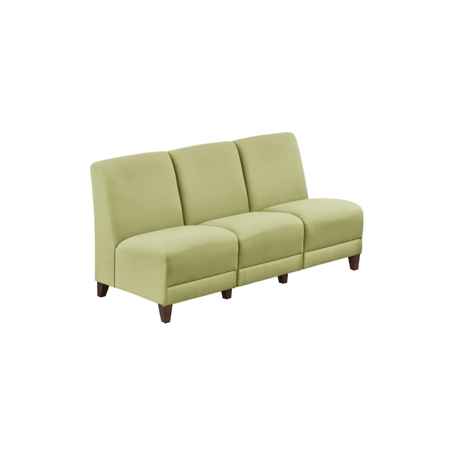 Parkside Armless Sofa in Polyurethane or Fabric - 64.5"W
