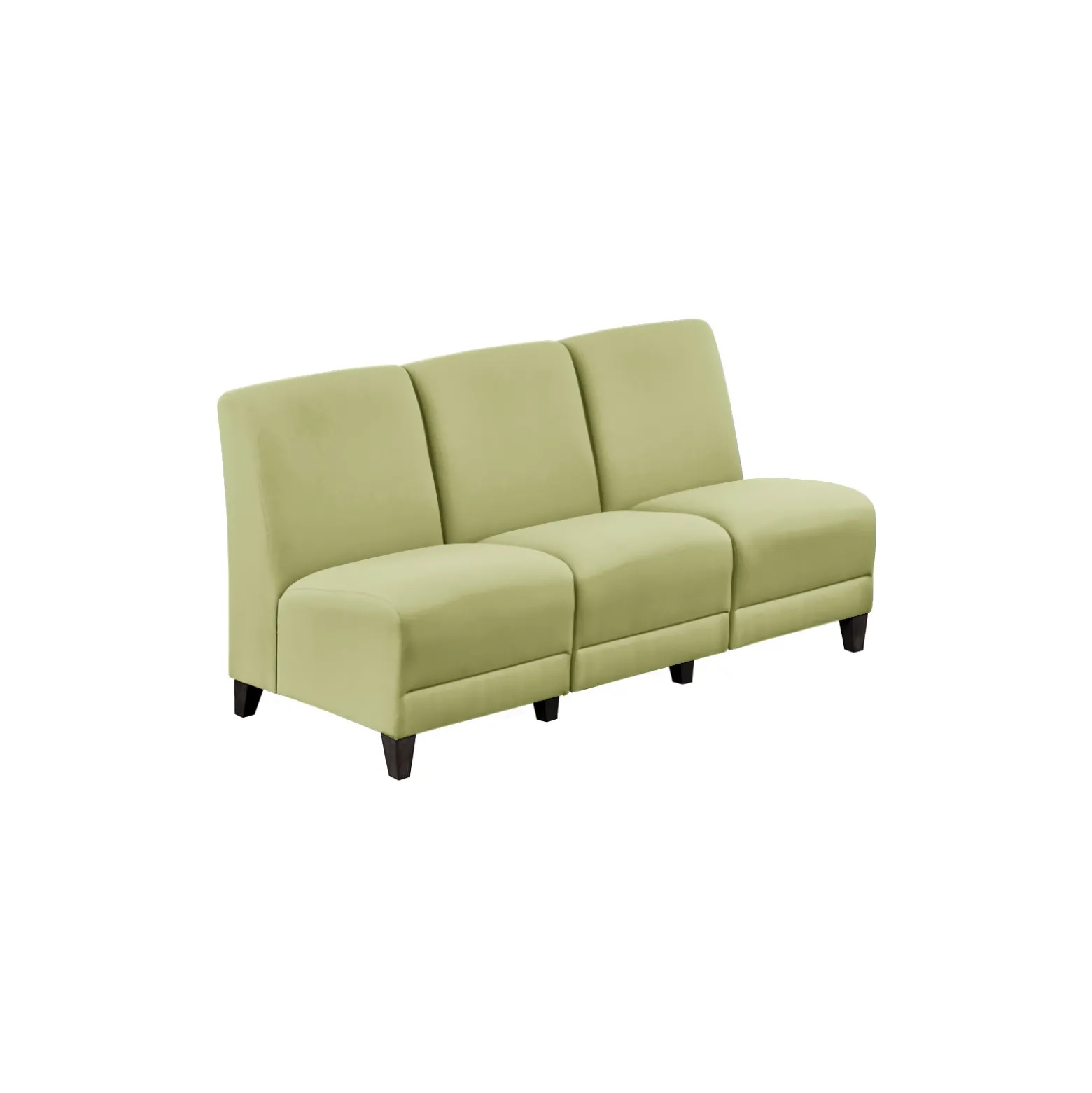 Parkside Armless Sofa in Polyurethane or Fabric - 64.5"W