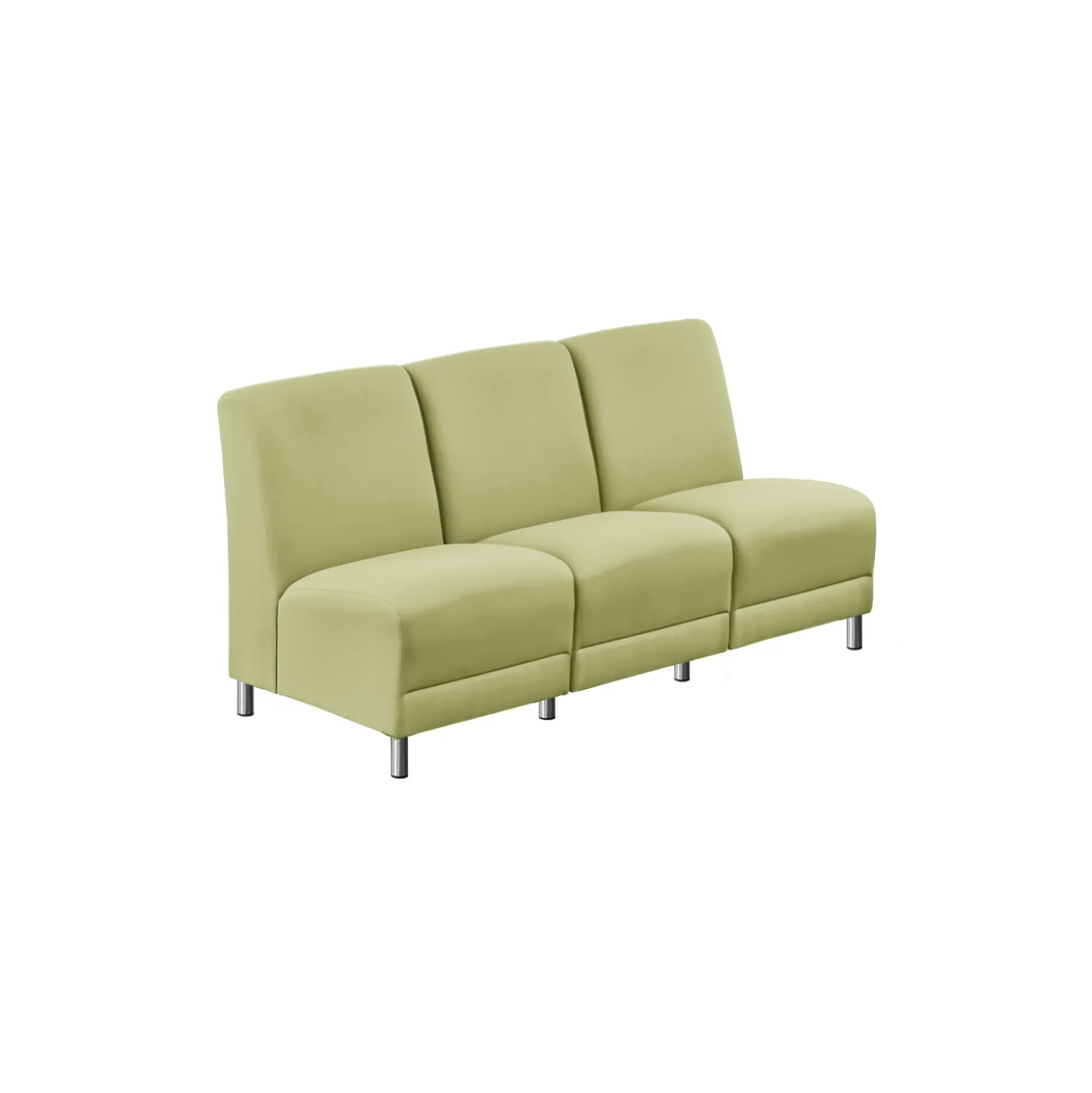 Parkside Armless Sofa in Polyurethane or Fabric - 64.5"W