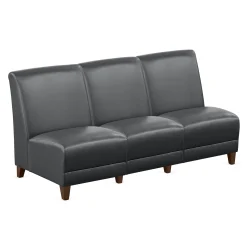 Parkside Armless Three Seat Sofa in Faux Leather - 64.5