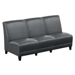 Parkside Armless Three Seat Sofa in Faux Leather - 64.5