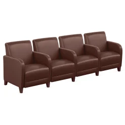 Parkside Four Seater with Center Arm in Faux Leather - 99.5"W