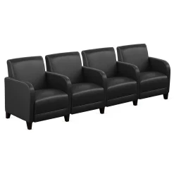 Parkside Four Seater with Center Arm in Faux Leather - 99.5"W