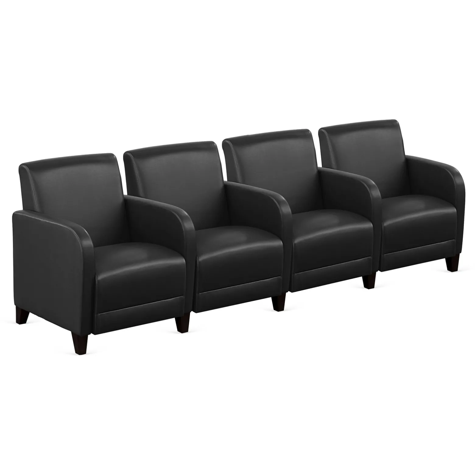 Parkside Four Seater with Center Arm in Faux Leather - 99.5"W