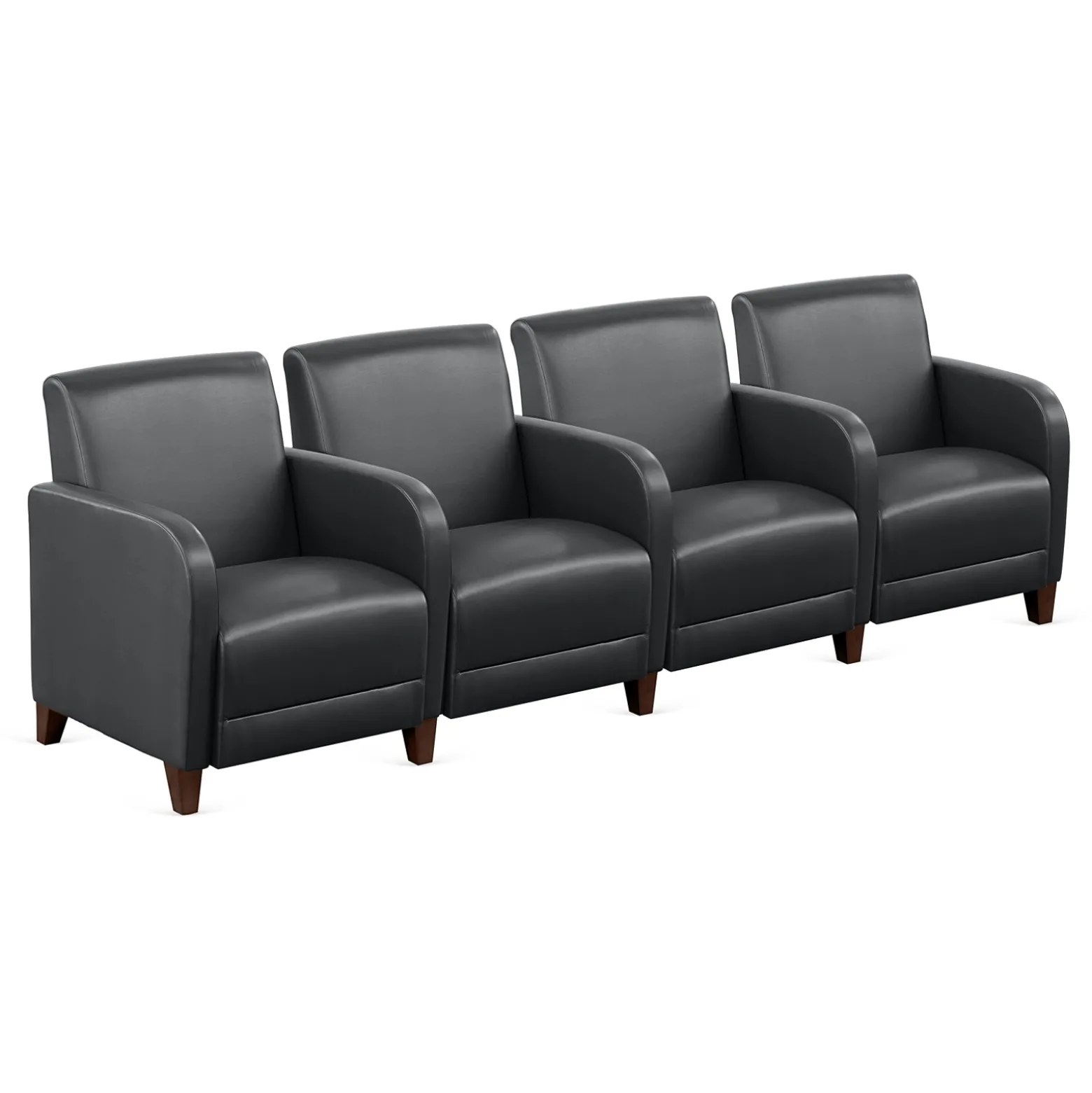 Parkside Four Seater with Center Arm in Faux Leather - 99.5"W