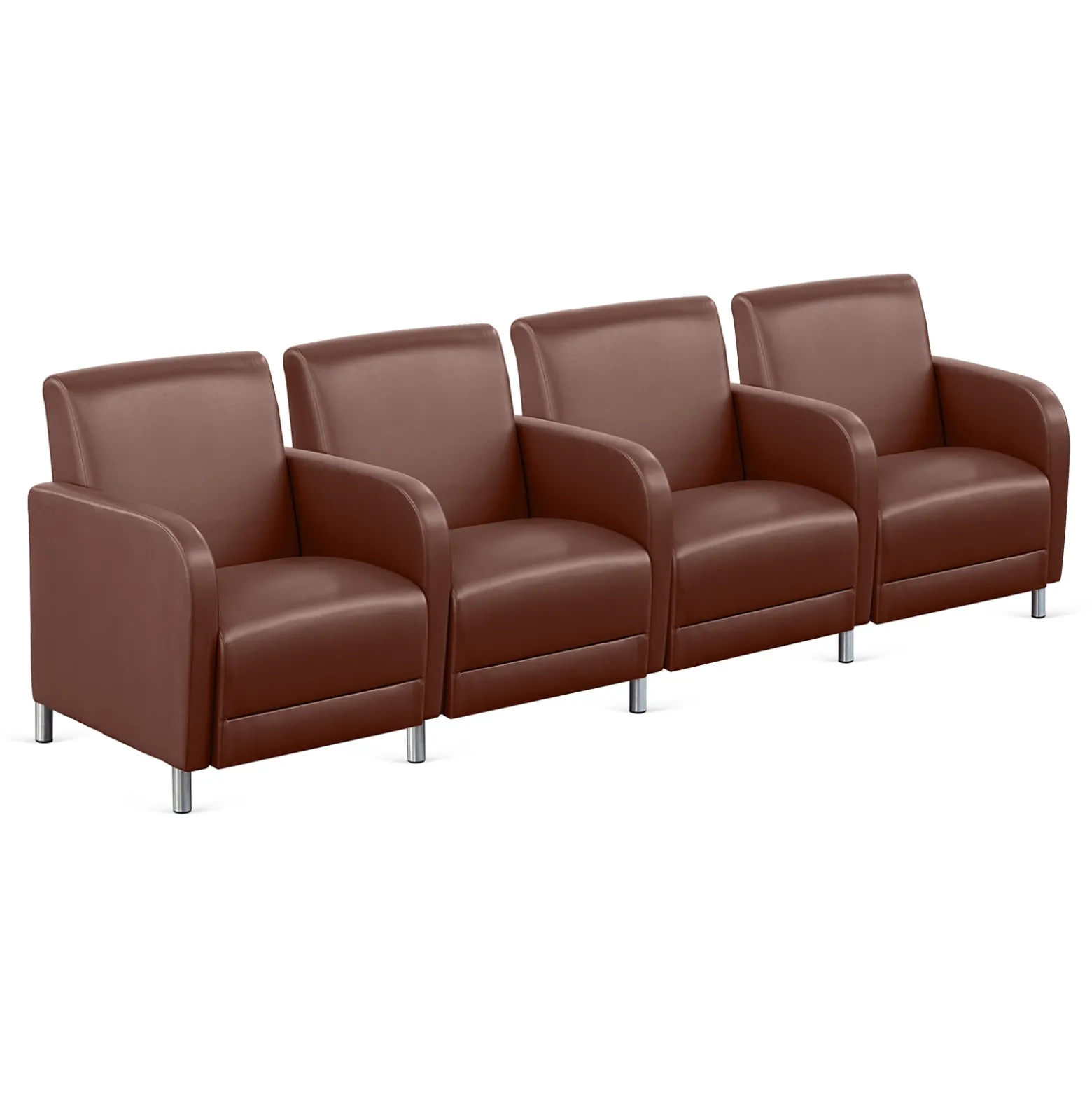 Parkside Four Seater with Center Arm in Faux Leather - 99.5"W