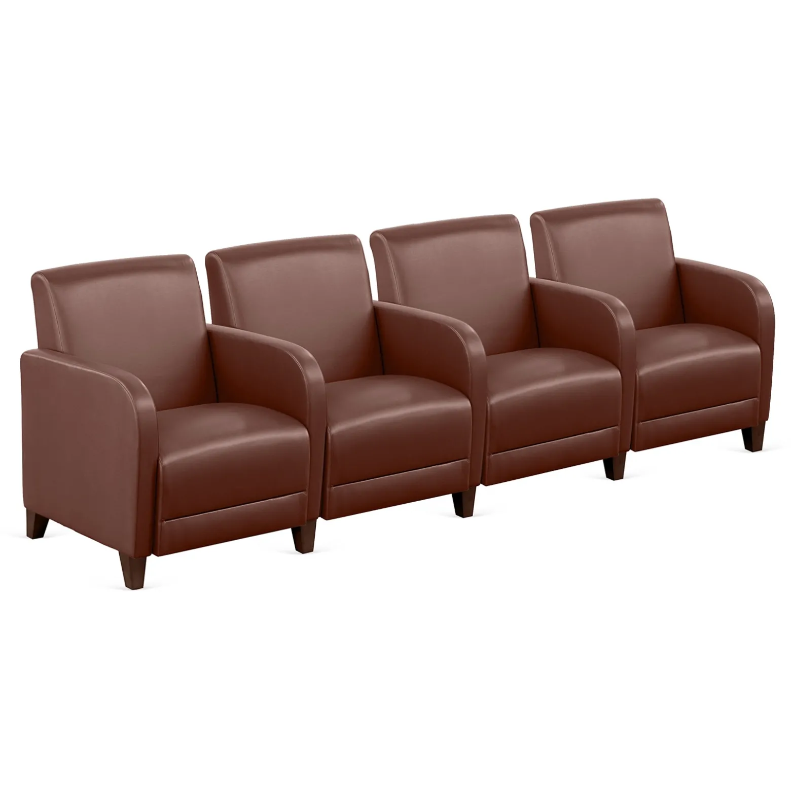 Parkside Four Seater with Center Arm in Faux Leather - 99.5"W