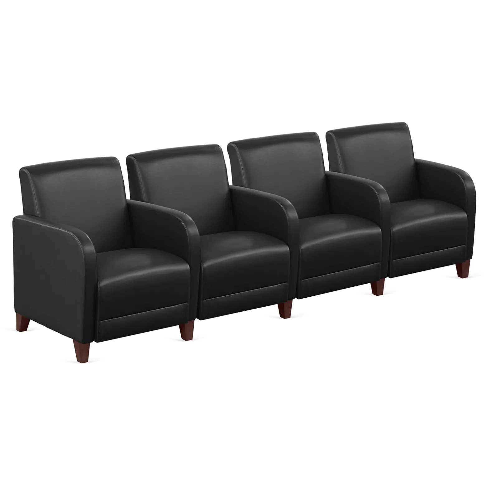 Parkside Four Seater with Center Arm in Faux Leather - 99.5"W