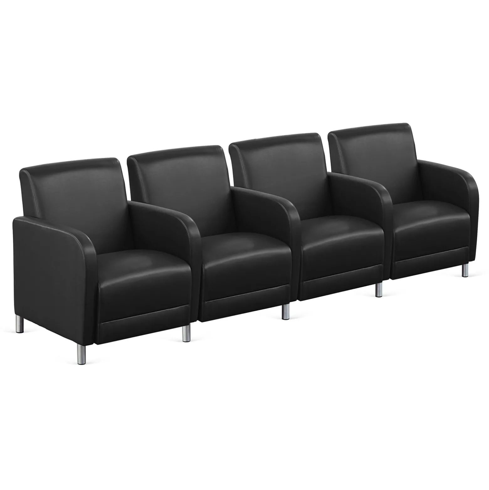 Parkside Four Seater with Center Arm in Faux Leather - 99.5"W