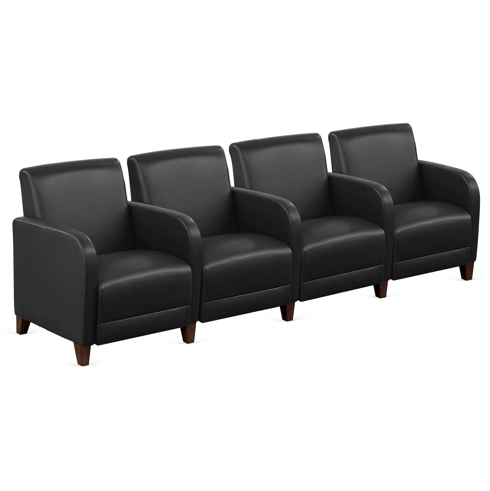 Parkside Four Seater with Center Arm in Faux Leather - 99.5"W