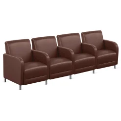 Parkside Four Seater with Center Arm in Faux Leather - 99.5