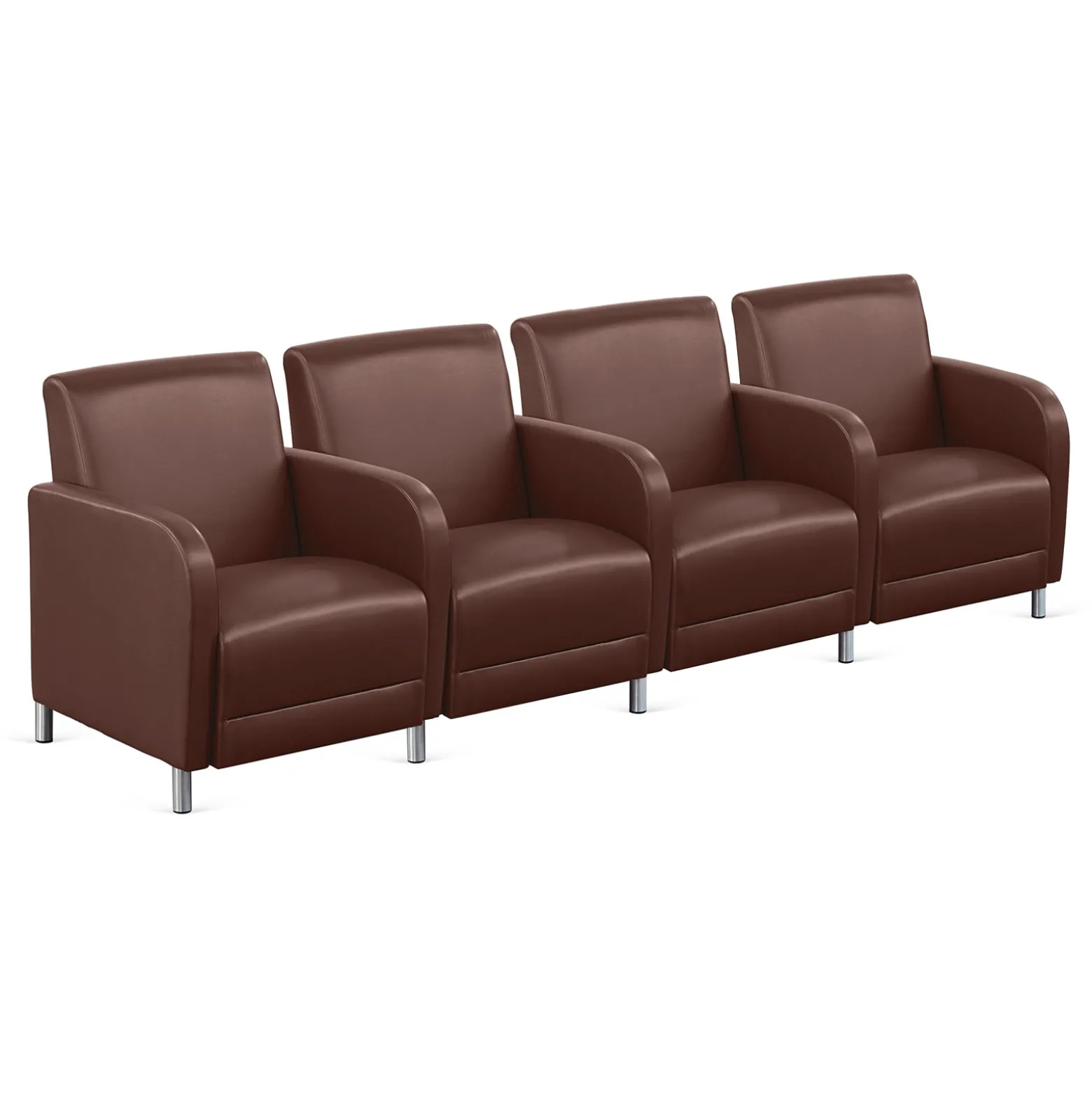 Parkside Four Seater with Center Arm in Faux Leather - 99.5"W