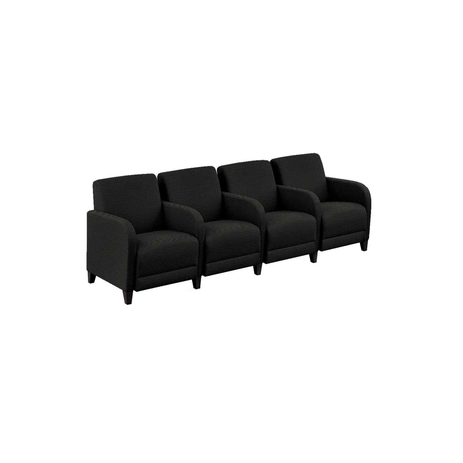 Parkside Four Seater with Center Arms in Polyurethane or Fabric - 99.5"W