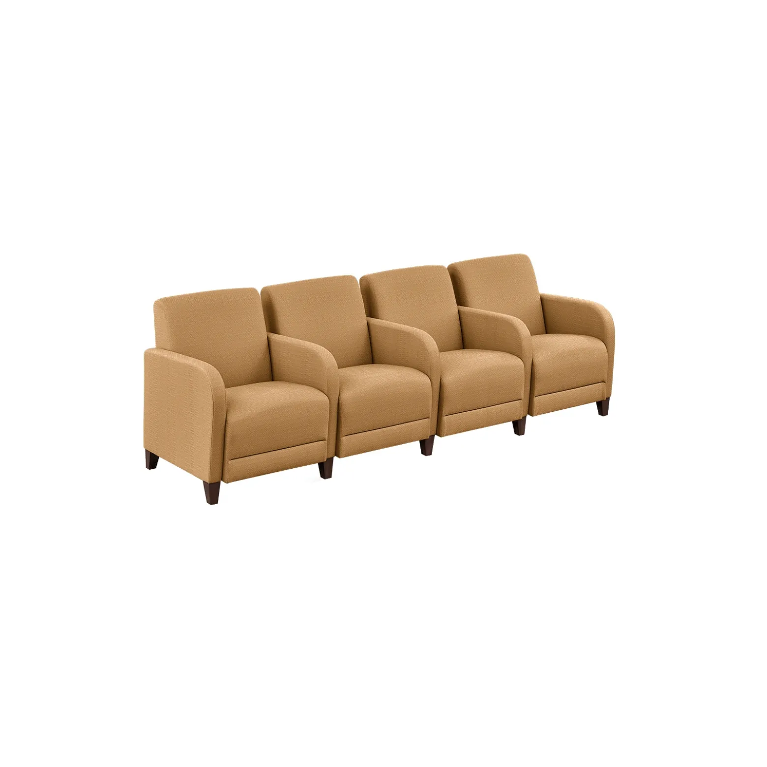 Parkside Four Seater with Center Arms in Polyurethane or Fabric - 99.5"W