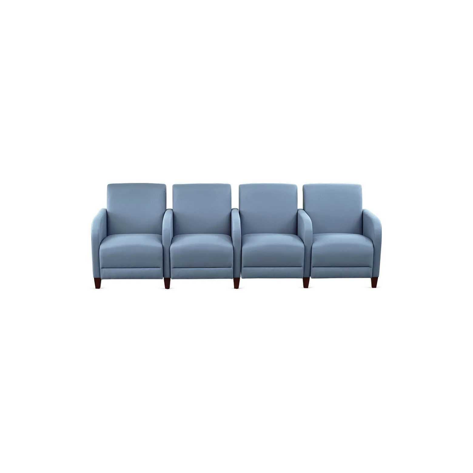 Parkside Four Seater with Center Arms in Polyurethane or Fabric - 99.5"W