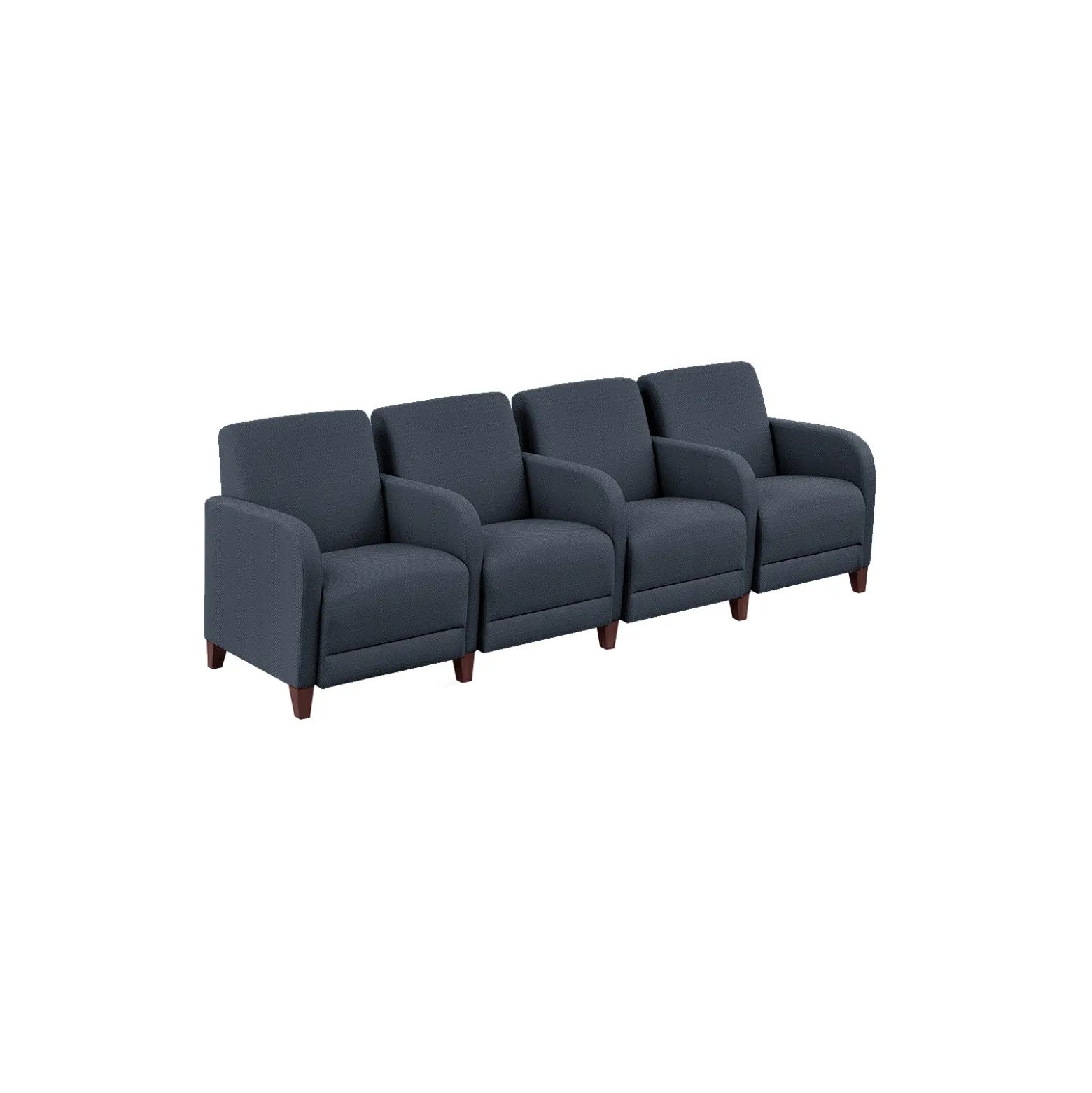 Parkside Four Seater with Center Arms in Polyurethane or Fabric - 99.5"W