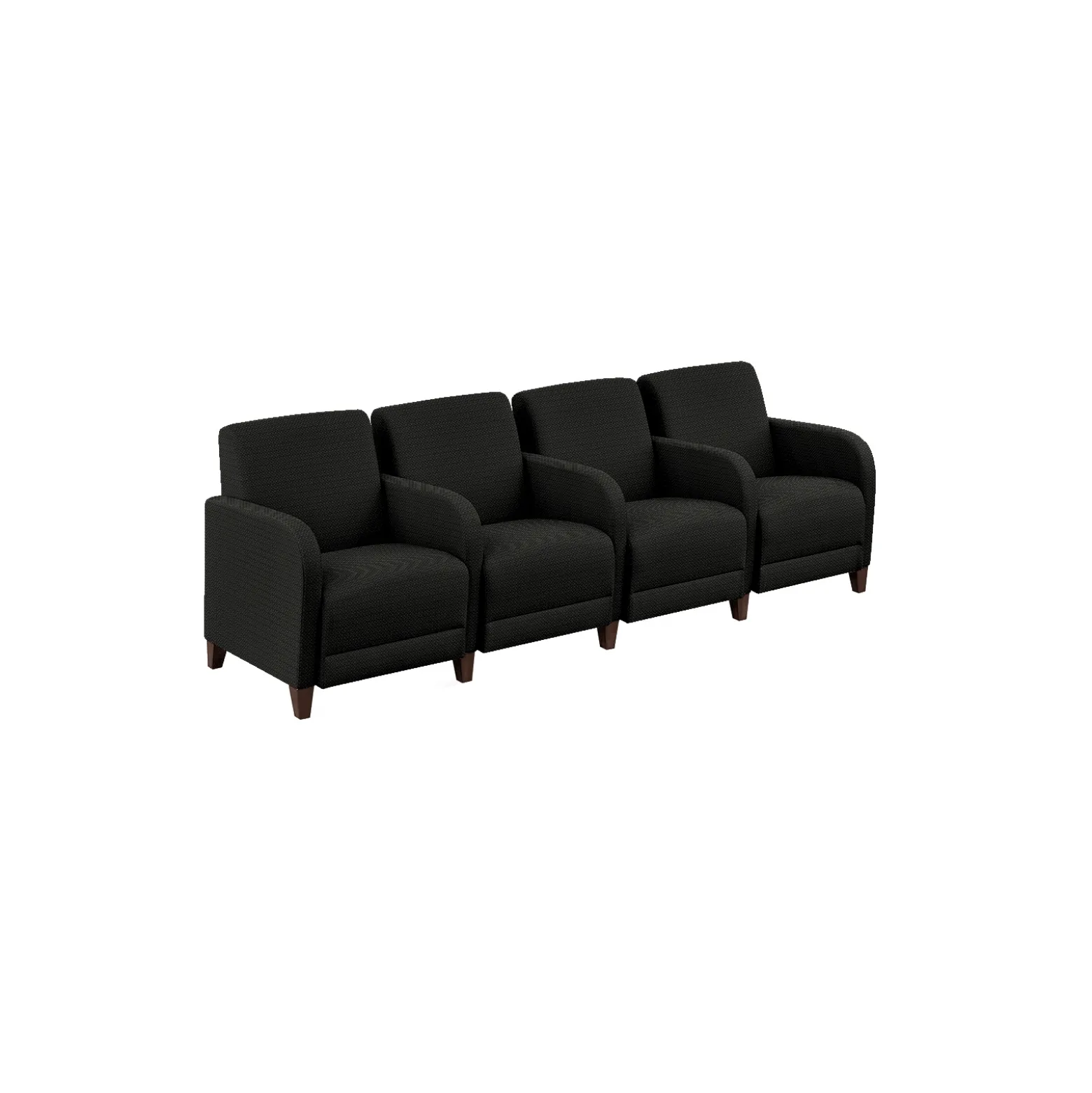 Parkside Four Seater with Center Arms in Polyurethane or Fabric - 99.5"W