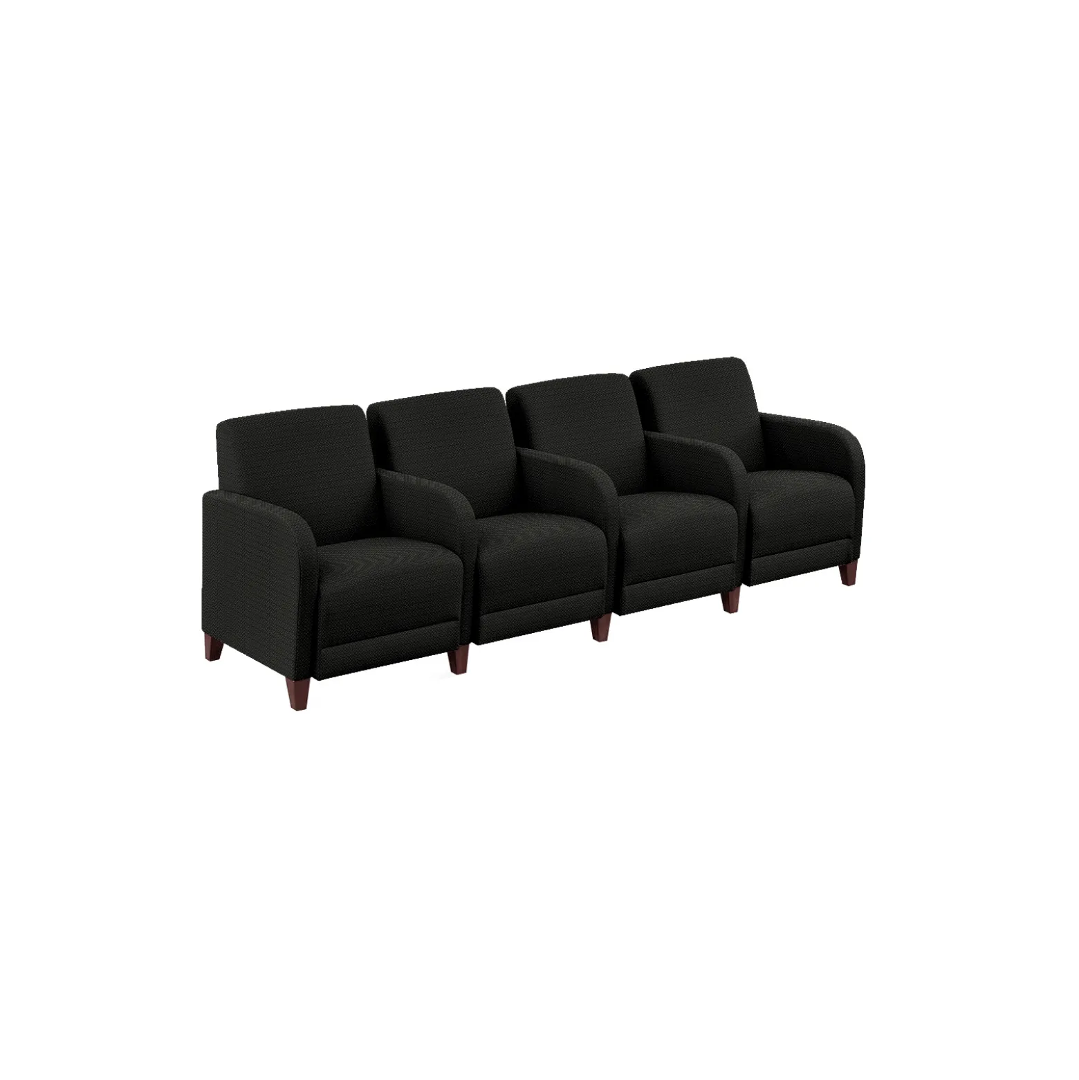 Parkside Four Seater with Center Arms in Polyurethane or Fabric - 99.5"W