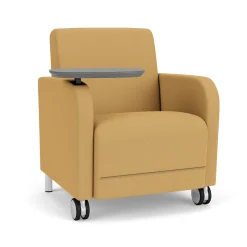 Parkside Guest Chair with Swivel Tablet and Casters in Standard Upholstery
