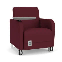Parkside Guest Chair with Swivel Tablet and Casters in Standard Upholstery