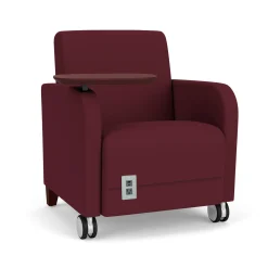 Parkside Guest Chair with Swivel Tablet and Casters in Standard Upholstery