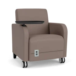 Parkside Guest Chair with Swivel Tablet and Casters in Standard Upholstery